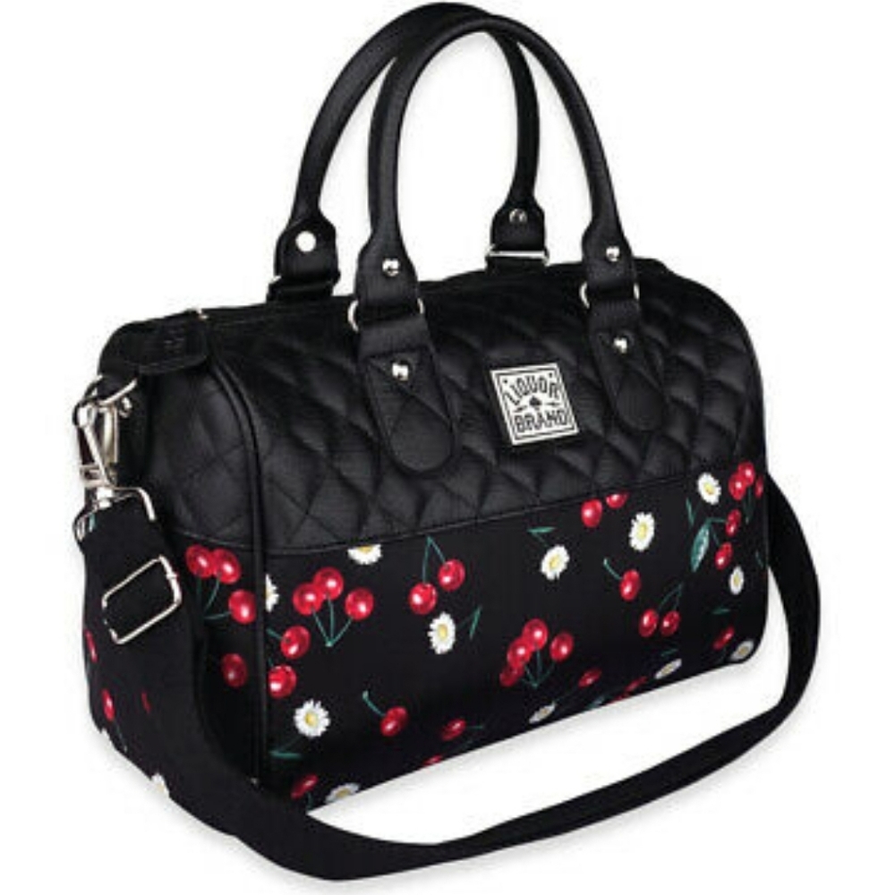 Liquor Brand Daisy Cherry Black Shoulder Bag Purse